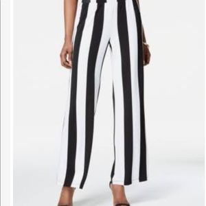 INC Striped wide-leg pants, bealt is stretchy